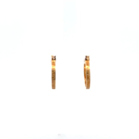 18K Yellow Gold Earrings Hoops Loops Small - Picture 8 of 9